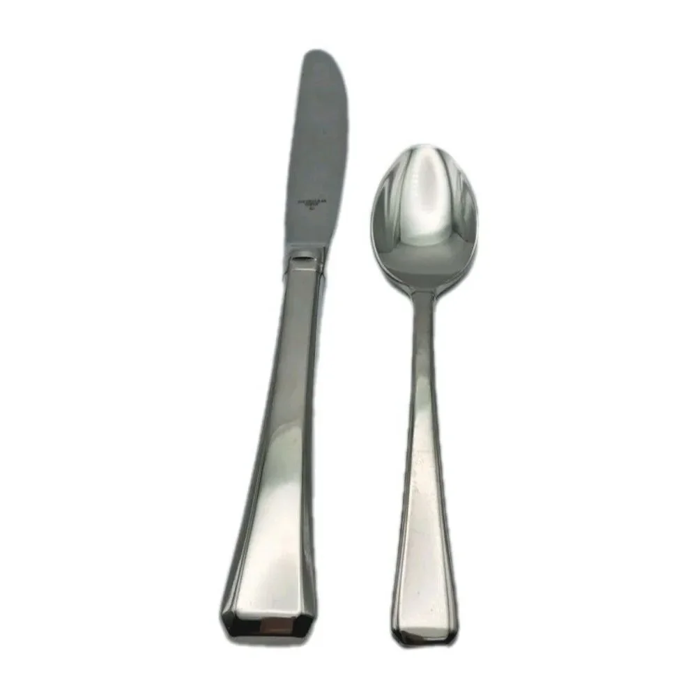 Gorham Tristan Glossy Teaspoon & Place Knife Stainless 18/8 Flatware NOS Rare